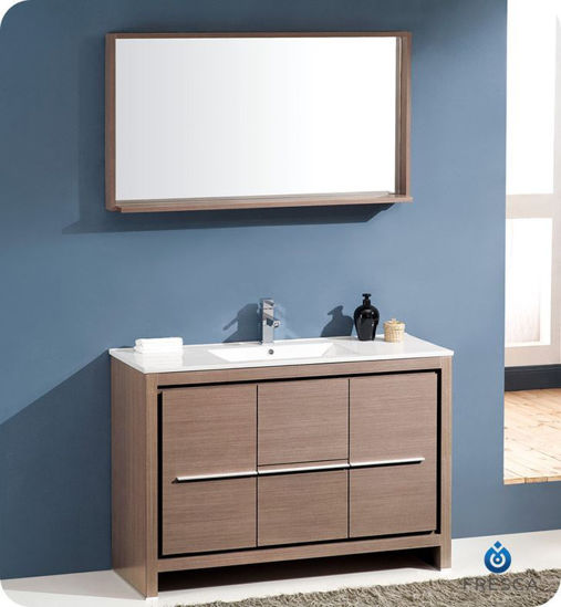 Picture of Fresca Allier 48" Gray Oak Modern Bathroom Vanity w/ Mirror