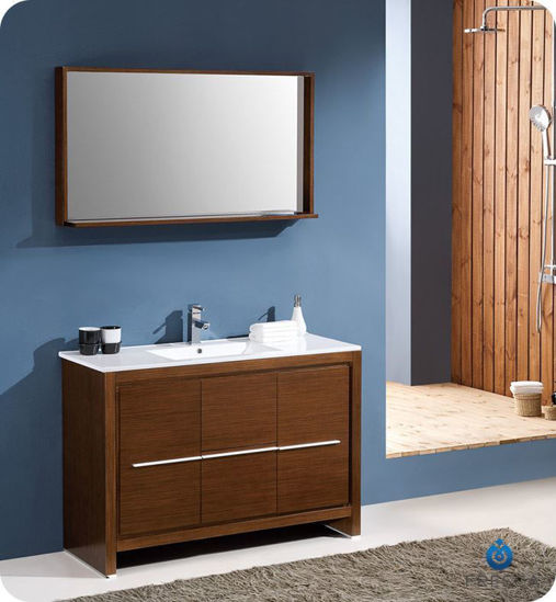 Picture of Fresca Allier 48" Wenge Brown Modern Bathroom Vanity w/ Mirror