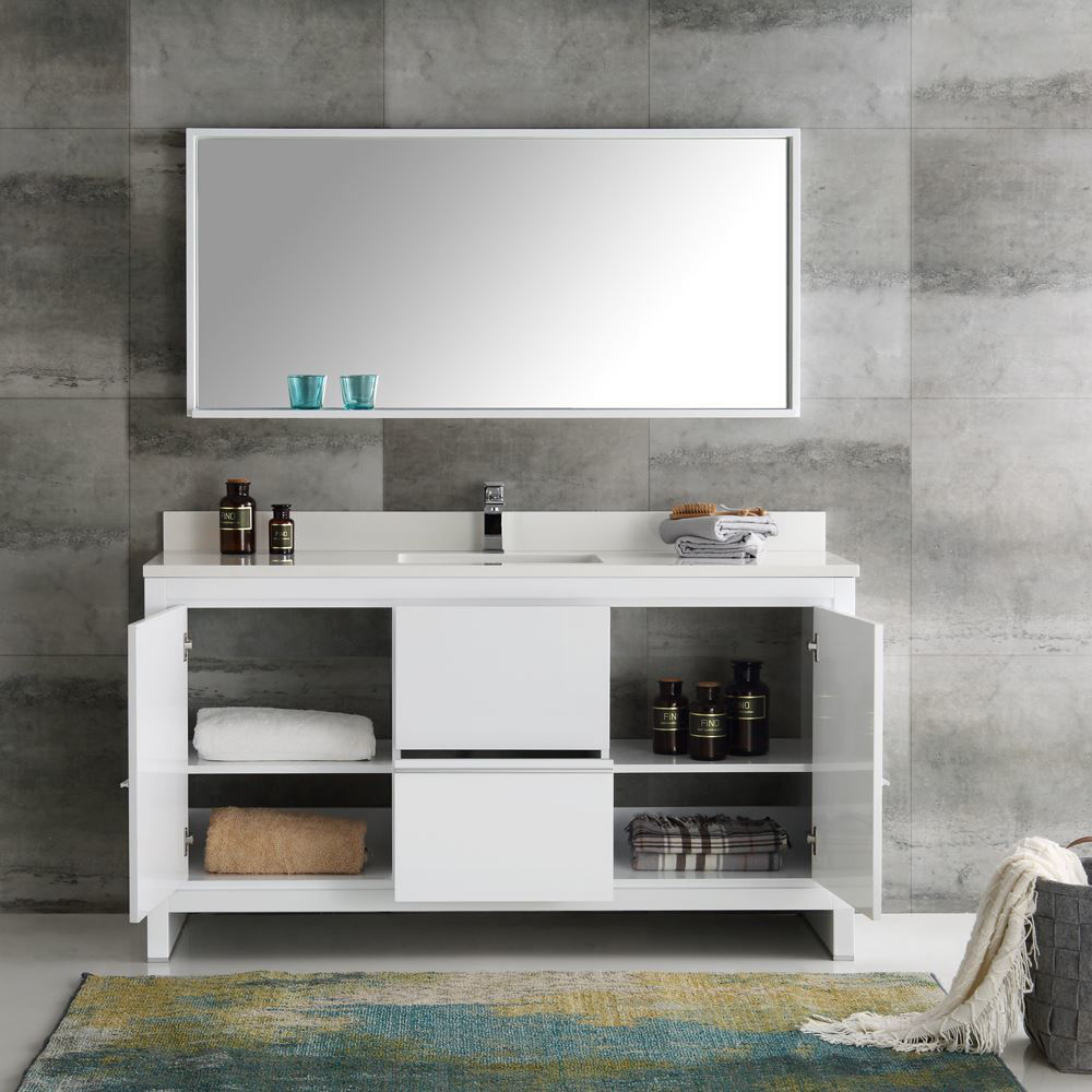 Convenience Boutique / Fresca Allier 60" White Modern Single Sink