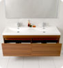 Picture of Fresca Largo 57" Teak Modern Bathroom Vanity with Wavy Double Sinks