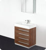 Picture of Fresca Livello 30" Walnut Modern Bathroom Vanity w/ Medicine Cabinet