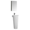 Picture of Fresca Messina 16" White Pedestal Sink with Medicine Cabinet - Modern Bathroom Vanity