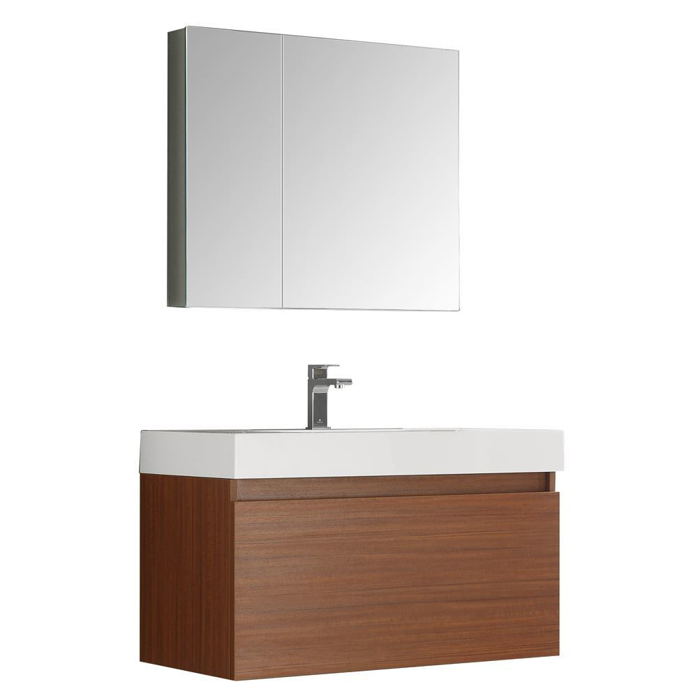 Convenience Boutique / Fresca Mezzo 36" Teak Wall Hung Modern Bathroom