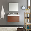Picture of Fresca Mezzo 36" Teak Wall Hung Modern Bathroom Vanity with Medicine Cabinet