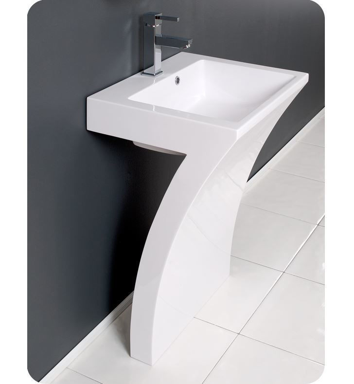 Convenience Boutique / Fresca Quadro 23" White Pedestal Sink with