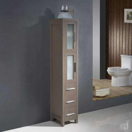 Picture of Fresca Torino Gray Oak Tall Bathroom Linen Side Cabinet