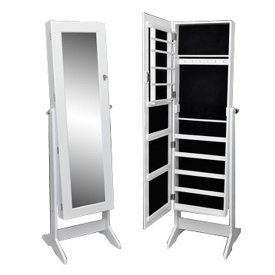 Picture of Jewelry Cabinet with Mirror - White