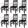 Picture of Kitchen Dining Chair - 6 pcs Brown Wood