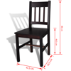 Picture of Kitchen Dining Chair - 6 pcs Brown Wood
