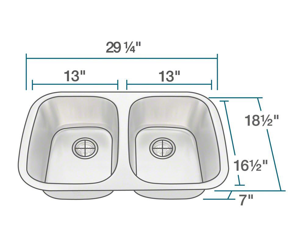 Convenience Boutique / Kitchen Equal Double Bowl Stainless Steel Sink
