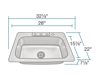 Picture of Kitchen Single Bowl Topmount Sink - Stainless Steel