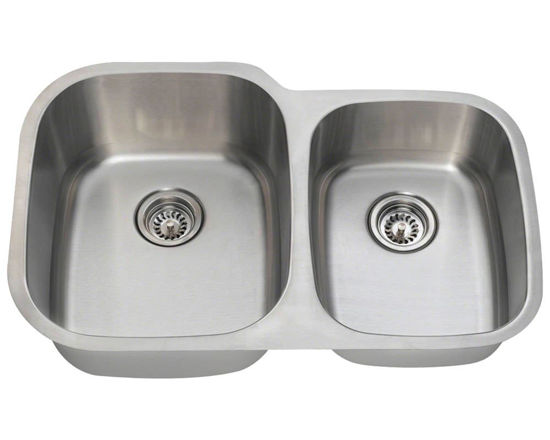 Picture of Kitchen Sink Double Bowl Undermount Sink Offset Stainless Steel