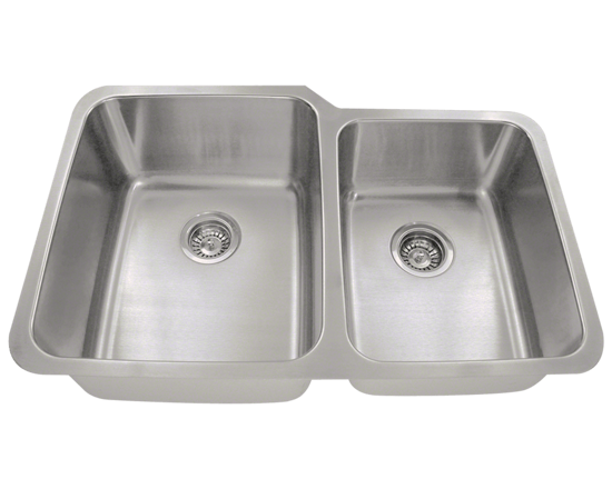 Picture of Kitchen Sink Offset Double Bowl Stainless Steel