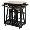 Picture of Kitchen Trolley Cart Dining Island with Stools