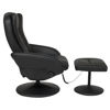 Picture of Leather Massage Recliner and Ottoman Set with Double Padding and Remote Black