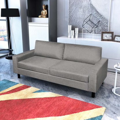 Picture of Living Room 3-Seater Sofa  Couch - Light Gray