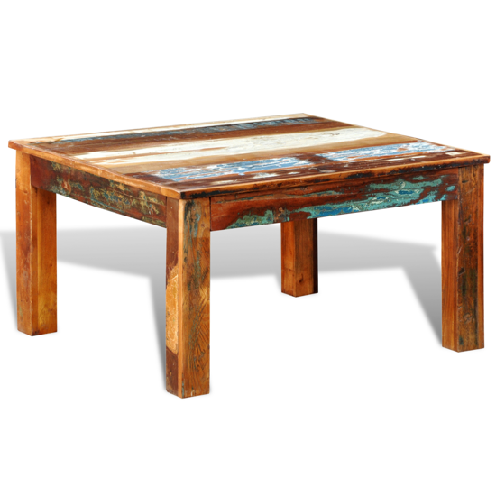 Picture of Living Room Antique-Style Coffee Table Square - Reclaimed Wood