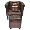 Picture of Living Room Tub Chair with Footrest - Brown