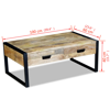 Picture of Living Room Coffee Table with Drawers - Mango Wood