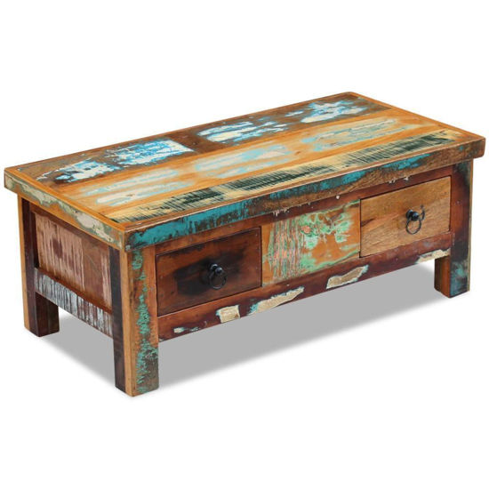 Picture of Living Room Coffee Table with Drawers - Reclaimed Wood