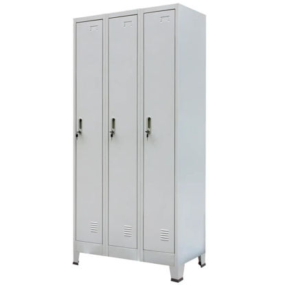 Picture of Locker Cabinet Storage with 3 Compartments Steel 35"