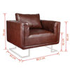 Picture of Luxury Cube Armchair Brown with Chrome Feet