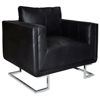 Picture of Luxury Cube Leather Armchair High Quality Black Chrome Feet