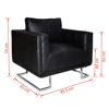 Picture of Luxury Cube Leather Armchair High Quality Black Chrome Feet