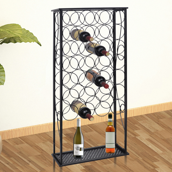 Picture of Metal Wine Rack Wine Stand for 28 Bottles