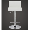 Picture of Modern Adjustable Bar Stool with T-bar Footrest - 2 pcs White