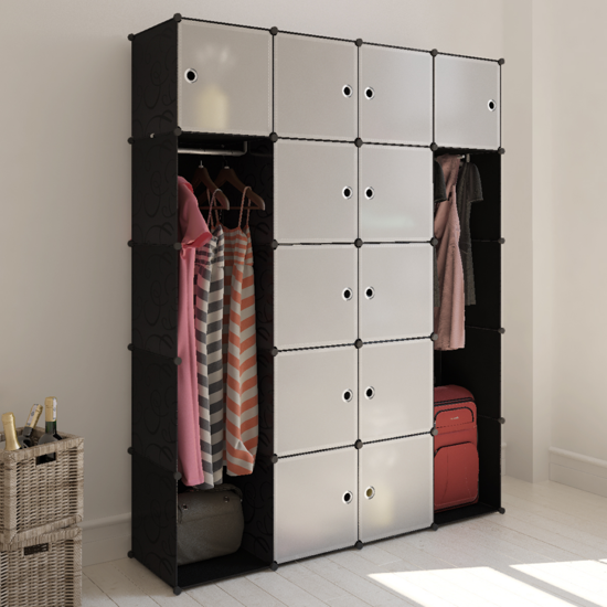 Picture of Modular Cabinet with 14 Compartments - Black/White