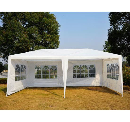 Picture of Outdoor 10' x 20' Gazebo Canopy Tent White with 4 Removable Window Side Walls