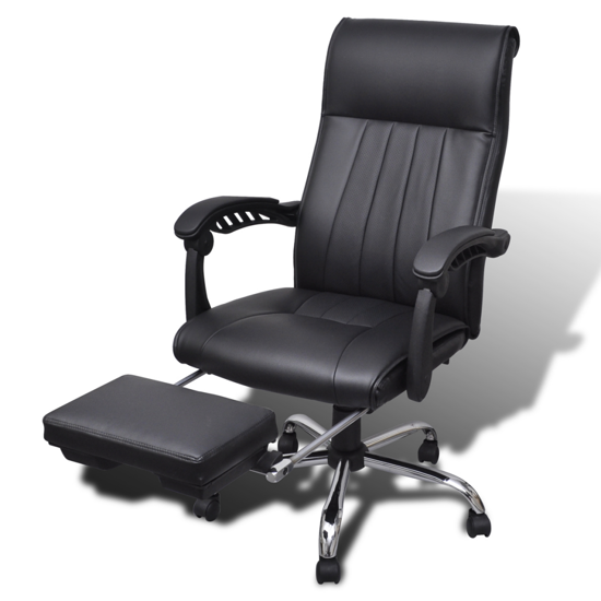 Picture of Office Chair with Adjustable Footrest - Black