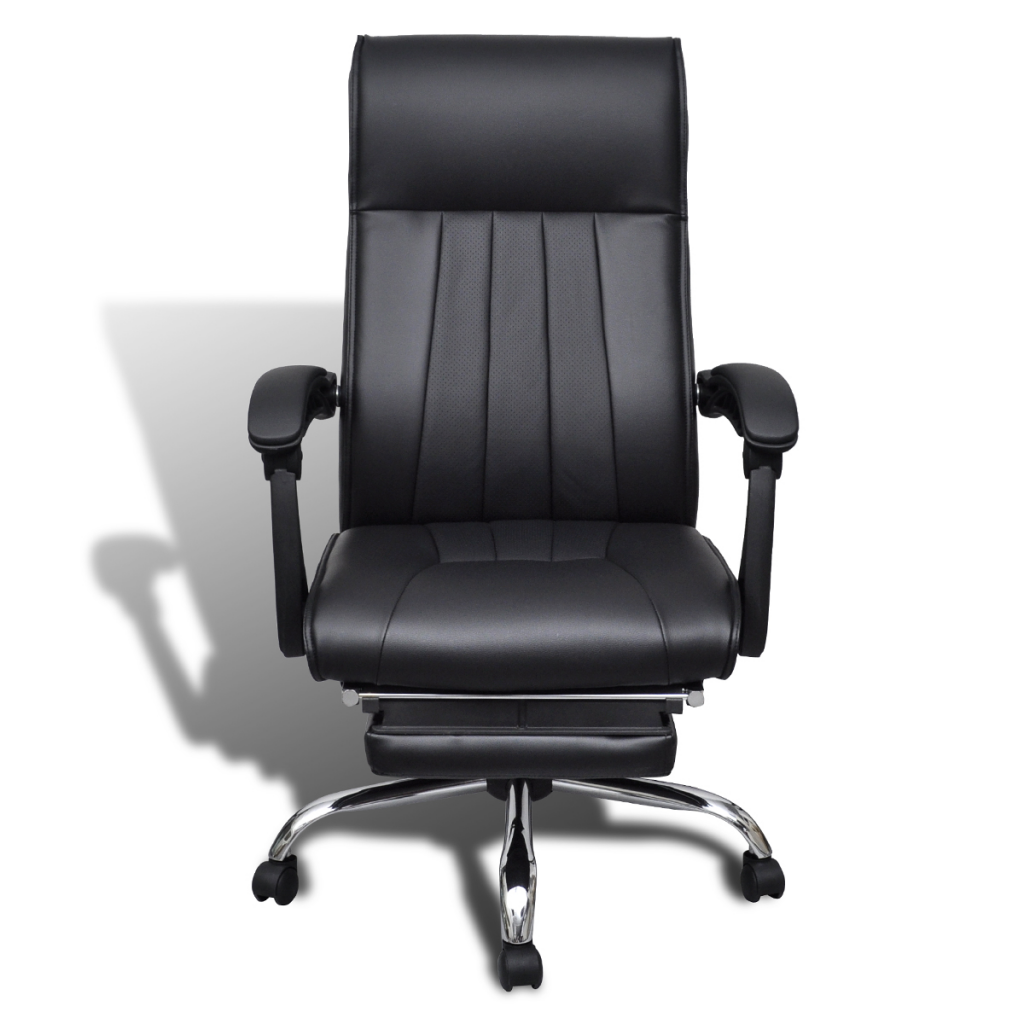 Convenience Boutique / Office Chair with Adjustable Footrest - Black