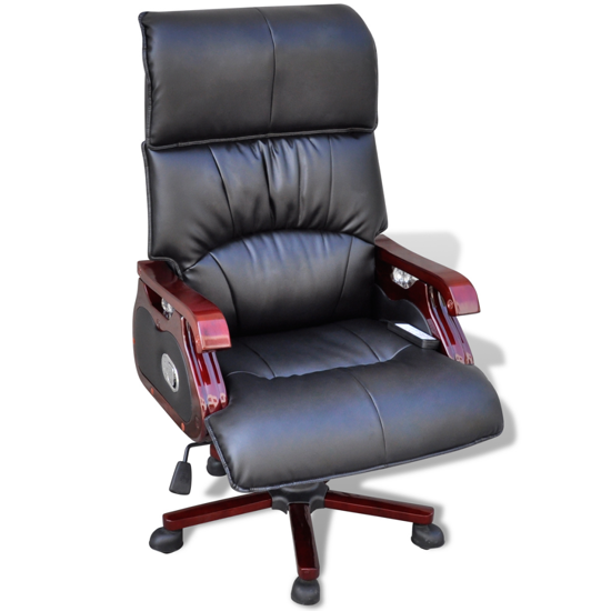 Picture of Office Massage Office Chair Real Leather - Black