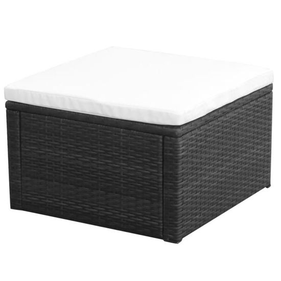 Picture of Ottoman Footstool 21" - Poly Rattan - Black