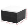 Picture of Ottoman Footstool 21" - Poly Rattan - Black