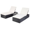 Picture of Outdoor Lounge Chairs with Table - 3 Piece Black