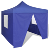 Picture of Outdoor 10' x 10' Foldable Canopy Gazebo Tent with 4 Walls - Blue