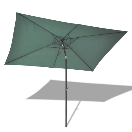 Picture of Outdoor 10' x 6' 6" Rectangular Hanging Umbrella Parasol Sunshade - Green