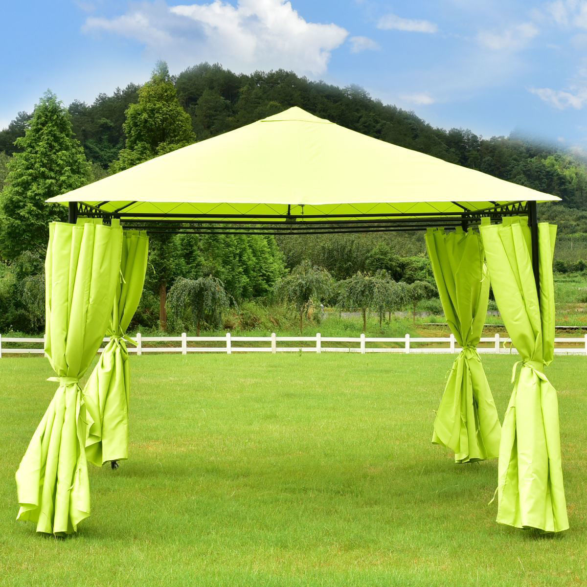 Convenience Boutique / Outdoor 10'x10' Patio Canopy Tent Gazebo with 4 ...