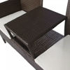 Picture of Outdoor 2-Seater Garden Bench with Tea Table - Poly Rattan - Brown
