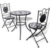 Picture of Outdoor Bistro Table 23" with 2 Chairs - Mosaic - Black and White