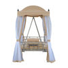 Picture of Outdoor Convertible Covered Patio Swing Bed with Mesh Side Walls - Beige