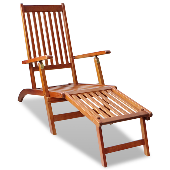 Picture of Outdoor Deck Chair with Footrest Acacia Wood