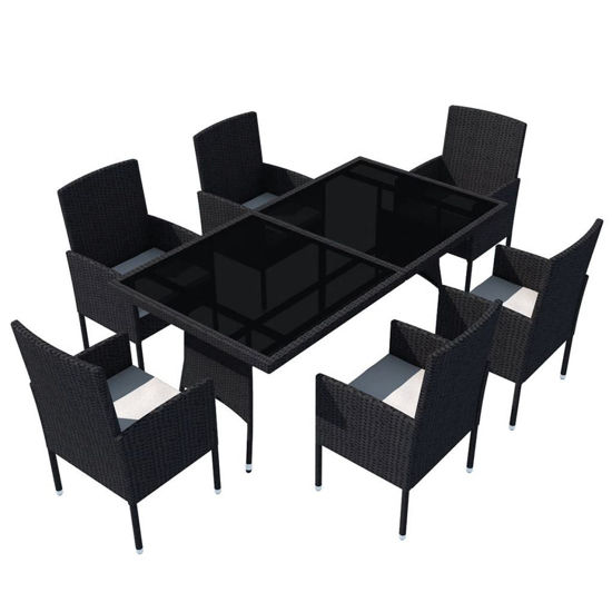 Picture of Outdoor Dining Set - Poly Rattan - Black