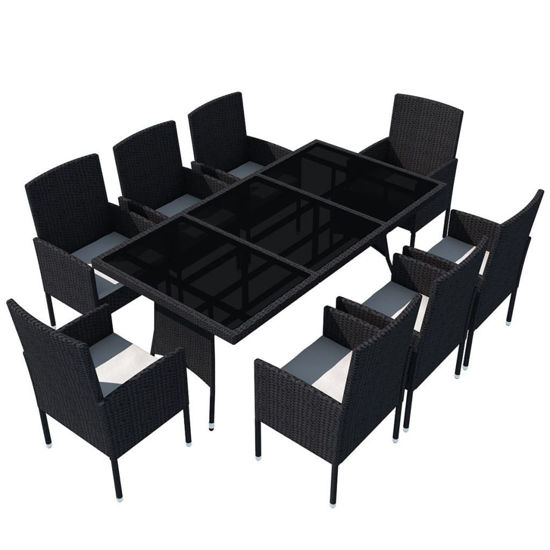 Convenience Boutique / Outdoor Dining Set Poly Rattan Black