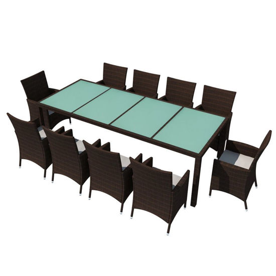 Picture of Outdoor Dining Set - Poly Rattan - Brown