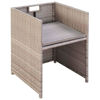 Picture of Outdoor Dining Set - Poly Rattan - Gray Beige