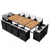 Picture of Outdoor Dining Set - Poly Rattan Acacia Wood - Black